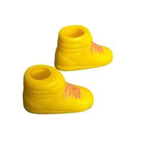 Vintage Barbie California Dream Shoes Yellow Hightop Sneakers Mattel Vinyl